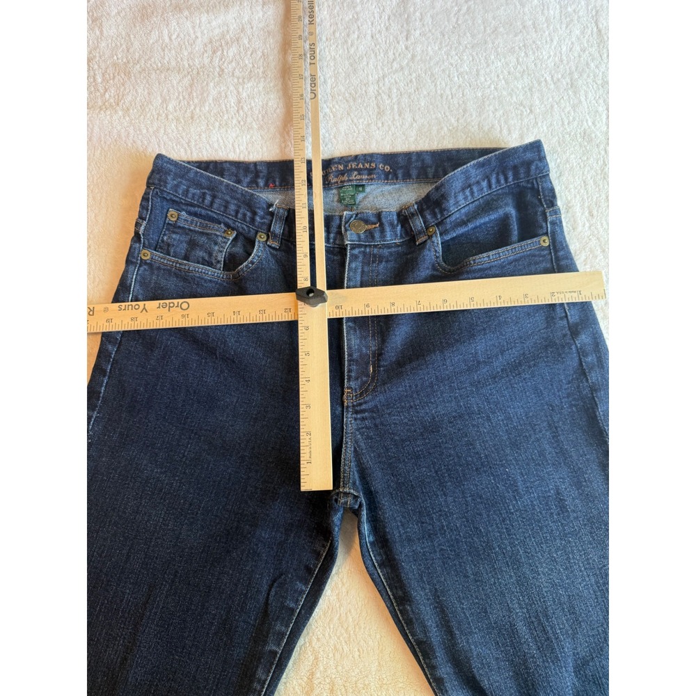 Lauren Ralph Lauren Classic Straight Leg Jeans Dark Wash Stretch Denim Size 12 - Picture 2 of 9